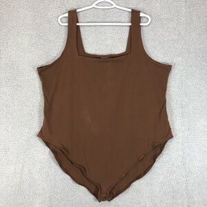 Old Navy Brown Bodysuit Size 4X Sleeveless Plus Size Cotton Blend Feminine